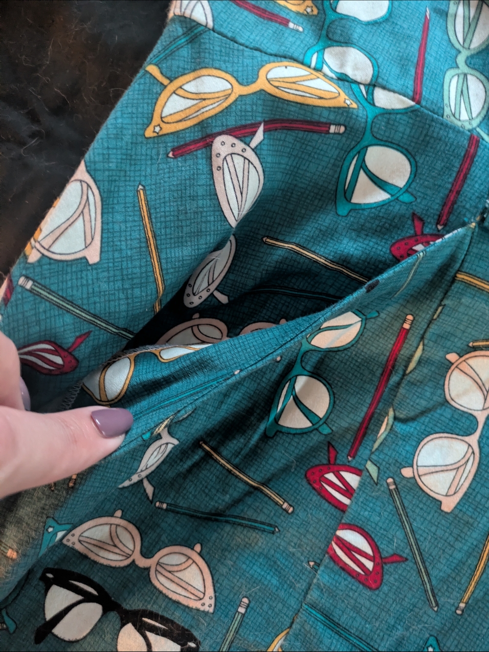 Collectif Teal Sunglasses Print Dress - Picture 4 of 7